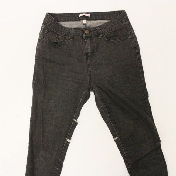 Bongo Black Ripped Skinny Jeans 9 - Picture 1 of 7